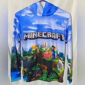 Boys Minecraft Colorful All Over Graphic Print Hoodie